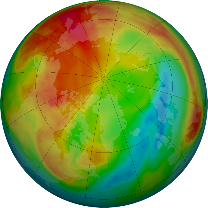 Arctic ozone map for 29 January 1981